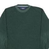 NAUTICA Mens Green Plain Polyester Crew Neck Basic Knit Jumper M Casual