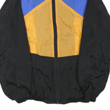 GOLFER Mens Black & Yellow Blue Zip Up Lightweight Polyester Blend Jacket L