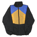 GOLFER Mens Black & Yellow Blue Zip Up Lightweight Polyester Blend Jacket L