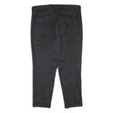 GUESS Mens Viscose Blend Black Slim Straight Trousers W35 L26 Checked Pattern