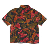 CALIFORNIA KRUSH Mens Black & Red Floral Rayon Shirt L Summer Holiday Relaxed