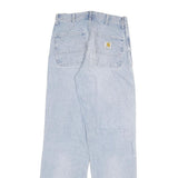 CARHARTT Womens Jeans Blue Regular Straight Denim Light W27 L34 Classic Fit Zip