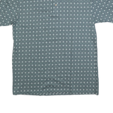 BERT PULTIZER Mens Green & White Patterned Short Sleeve Polo Shirt L Cotton