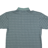 BERT PULTIZER Mens Green & White Patterned Short Sleeve Polo Shirt L Cotton