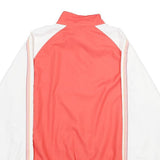 ASICS Womens Coral & White Track Jacket L Polyester Zip Striped Trim Sportswear