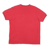 POLO RALPH LAUREN Mens Red V-Neck Short Sleeve T-Shirt M Cotton Blend Casual