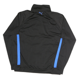PUMA Mens Black & Blue Track Jacket L Polyester Zip Plain Sportswear
