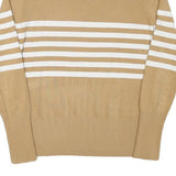 FRENCH CONNECTION Womens Beige & White Patterned Jumper Roll Neck Basic Knit L
