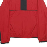ADIDAS Womens Red & Black Track Jacket M Polyester Zip Plain Sportswear