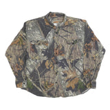 FIELD STAFF Mens Brown & Green Camouflage Shirt XL Cotton Blend Casual Work