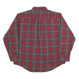 REED EDWARD Mens Red & Grey Check Shirt XL Button-Down Collar Long Sleeve Casual