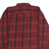 RIDGECUT Mens Red & Black Check Shirt XL Cotton Blend Long Sleeve Button Closure