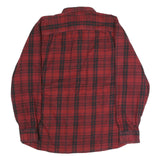 RIDGECUT Mens Red & Black Check Shirt XL Cotton Blend Long Sleeve Button Closure
