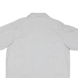 DICKIES Mens Grey & White Striped Casual Shirt 2XL Cotton Blend Short Sleeve