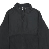 REEBOK Womens Black Polyester Jacket M Zip Plain Casual Everyday