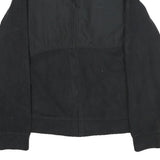 REEBOK Womens Black Polyester Jacket M Zip Plain Casual Everyday