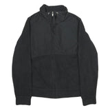 REEBOK Womens Black Polyester Jacket M Zip Plain Casual Everyday