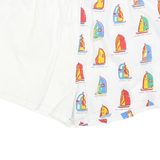 PARAH Mens Shorts White & Multicolour Sailing Boat Casual L W30 Summer