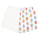 PARAH Mens Shorts White & Multicolour Sailing Boat Casual L W30 Summer