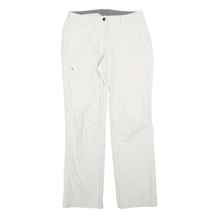 ODLO Womens Polyester White Regular Fit Straight Trousers W30 L32 Zip Closure