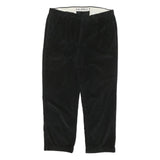 NAUTICA Mens Relaxed Black Corduroy Trousers W37 L29 Casual Cotton Blend Zip