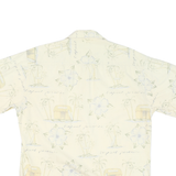 CAMPIA Mens Cream Tropical Print Cotton Shirt M Summer Casual Vacation