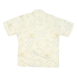 CAMPIA Mens Cream Tropical Print Cotton Shirt M Summer Casual Vacation