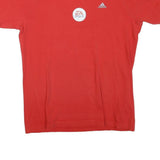 ADIDAS Mens Red & White Graphic T-Shirt L Short Sleeve Crew Neck Athletic