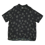 BATICK BAY Mens Black Pattern Rayon Shirt 2XL Casual Lightweight Summer Wear
