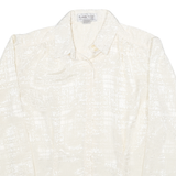 KAREN SCOTT Womens Cream Shirt M Textured Polyester Blend Button-Up