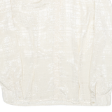 KAREN SCOTT Womens Cream Shirt M Textured Polyester Blend Button-Up
