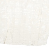 KAREN SCOTT Womens Cream Shirt M Textured Polyester Blend Button-Up