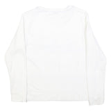 NAUTICA Womens White Red & Blue Crew Neck M Logo Printed Sweater Casual Wear