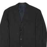VALENTINO Mens Black Wool Blend Classic Jacket L Button Plain Elegant Stylish
