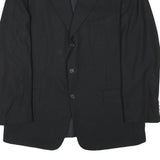 VALENTINO Mens Black Wool Blend Classic Jacket L Button Plain Elegant Stylish