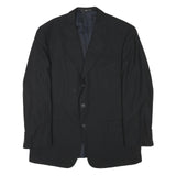 VALENTINO Mens Black Wool Blend Classic Jacket L Button Plain Elegant Stylish