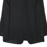 VALENTINO Mens Black Wool Blend Classic Jacket L Button Plain Elegant Stylish