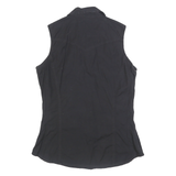 CARHARTT Womens Black Sleeveless Shirt L Cotton Blend Button Front Western