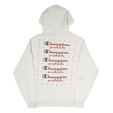 CHAMPION Mens Cream Hoodie M Cotton Blend Pullover Drawstring Hood