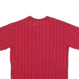 KARL KANI Mens Red Pinstripe Graphic T-Shirt S Short Sleeve Crew Neck Signature