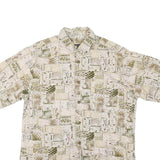 WOOLRICH Mens Beige & Olive Patterned Cotton Blend Shirt M Casual Summer