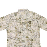 WOOLRICH Mens Beige & Olive Patterned Cotton Blend Shirt M Casual Summer