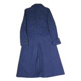 Womens Blue Classic Button Cotton Jacket M Plain Long Sleeve Regular Fit