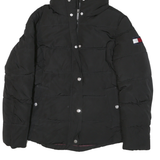 TOMMY HILFIGER Womens Black Jacket S Polyester Blend Quilted Hooded Zip
