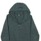 THE NORTH FACE Womens Green Hooded Zip Jacket M Polyester Blend Plain