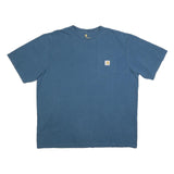 CARHARTT Mens Blue Pocket T-Shirt XL Short Sleeve Crew Neck Heavy Duty Cotton