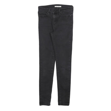 LEVI'S Womens Slim Black Denim Skinny Jeans Cotton Blend W26 L28 Stylish Zip