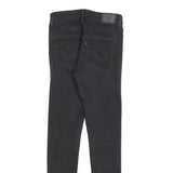 LEVI'S Womens Slim Black Denim Skinny Jeans Cotton Blend W26 L28 Stylish Zip
