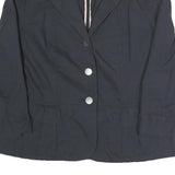 LAUREL Womens Black Button Polyester Blend Classic Jacket S Plain Stylish