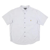 CARHARTT Mens White Short Sleeve Cotton Blend Work Shirt 2XL Rugged Flex